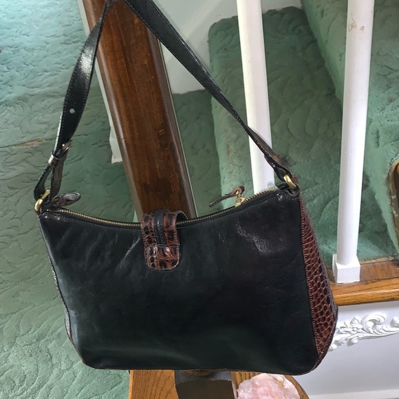 Brahmin Black w/Brown Croc Trim - Picture 3 of 17